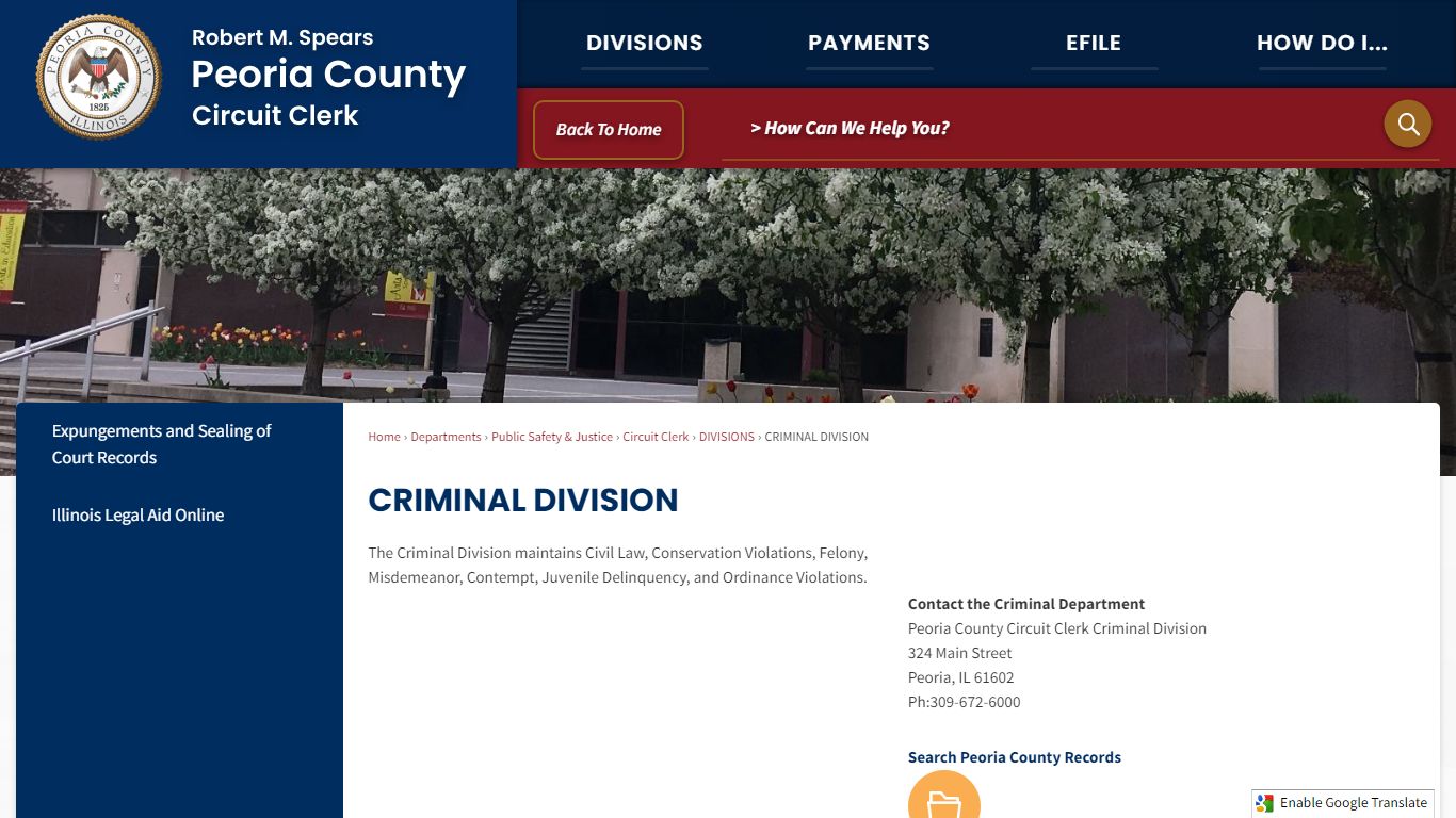 CRIMINAL DIVISION | Peoria County, IL